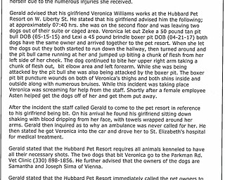Hubbard Police Report on Dog Attack