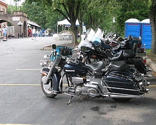 Taking advantage of the weather, people brought their bikes out for the Blues Festival