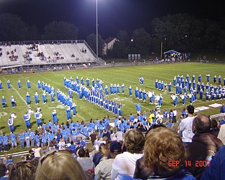 Here is Hubbard's Band completing the Script Ohio in the Sept. 14th game vs . LaBrae