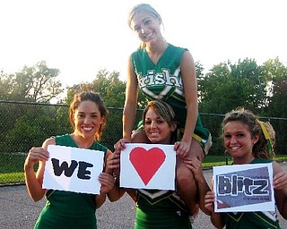 Ursuline Cheerleaders: JoAnne Tombo, Nina Balone, Ashley Williams, Annie Morris