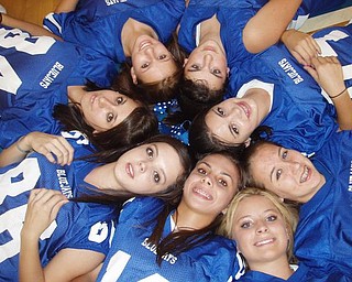 Jackson-Milton Cheerleaders waiting for the game to start against Western Reserve