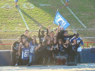 Part of the Poland Dog Pound preparing for the "Slaying of the Dragons" before the Poland/Niles game. Poland won the MAC contest 26-7