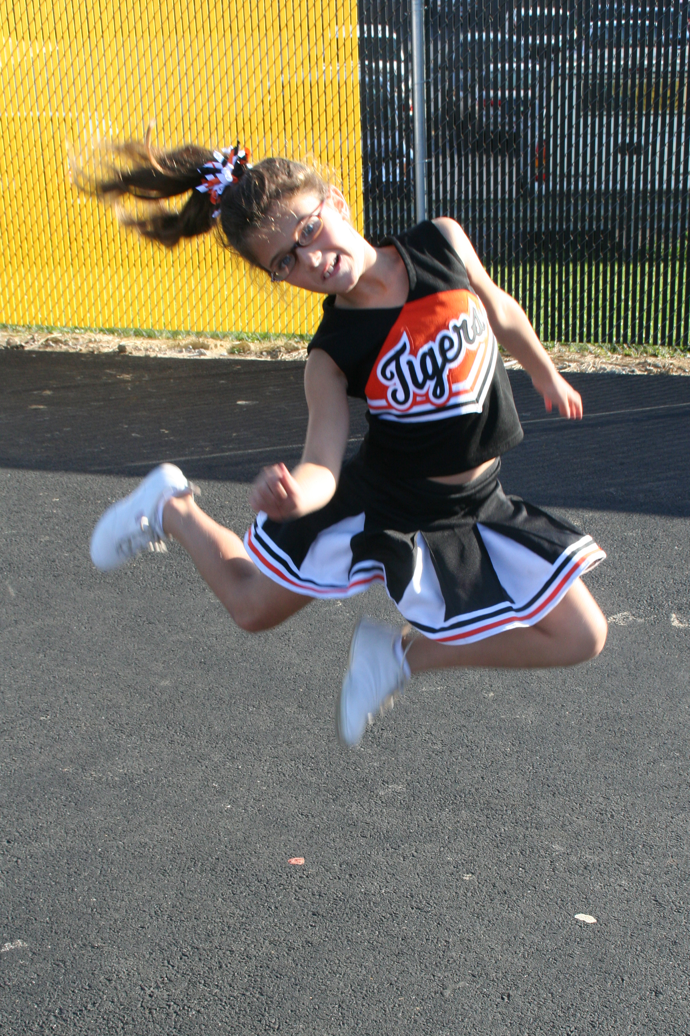 Jump For Joy - Scarlett Stevens, a Springfield Little Tigers Cheerleader, cheers her team on to victory!