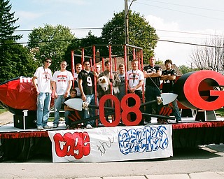 Senior Class Homecoming Float- getting ready for the Homecoming Parade before friday nights game.