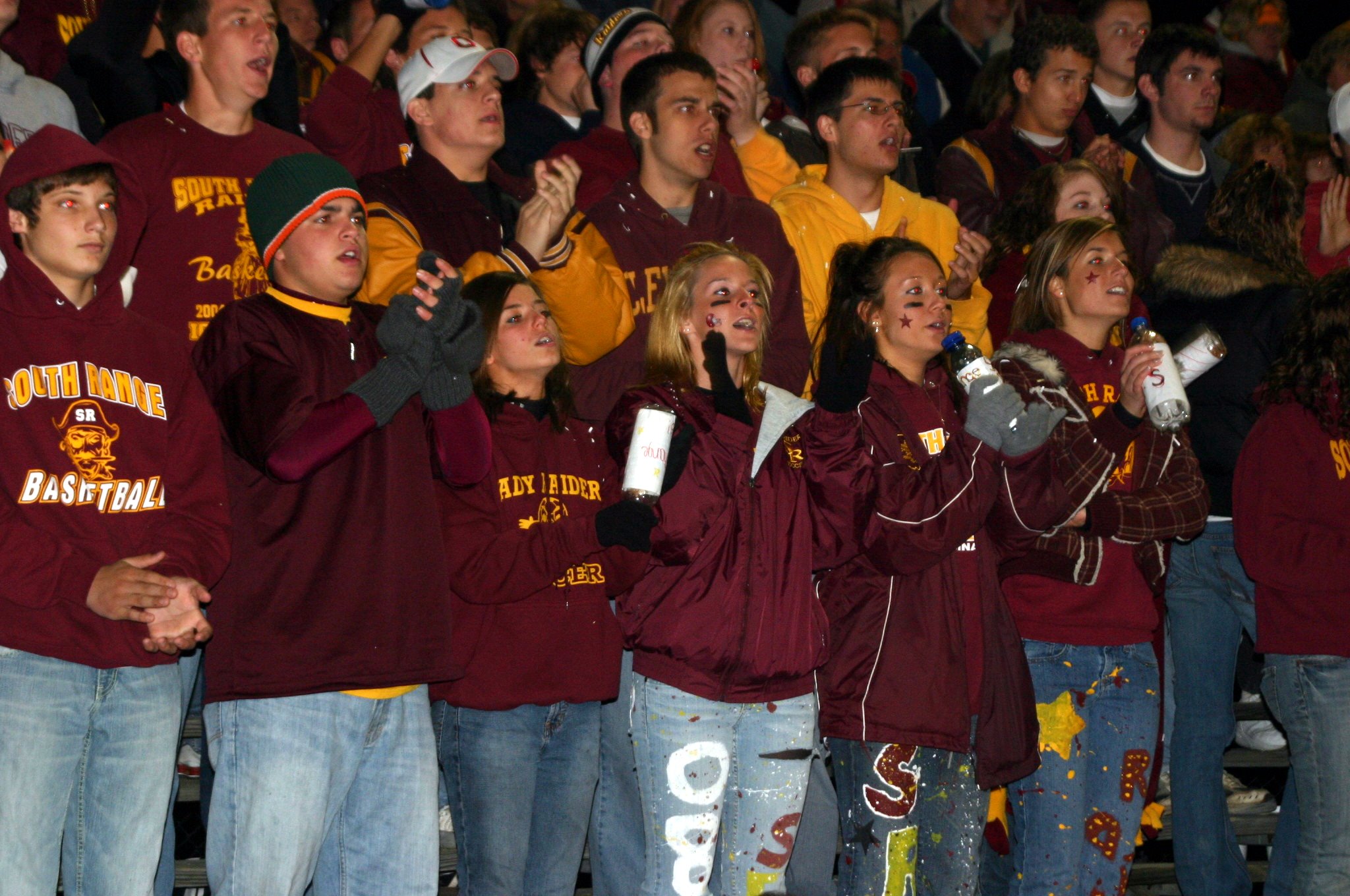 South Range students cheer the Raiders onto a victory over Columbiana.