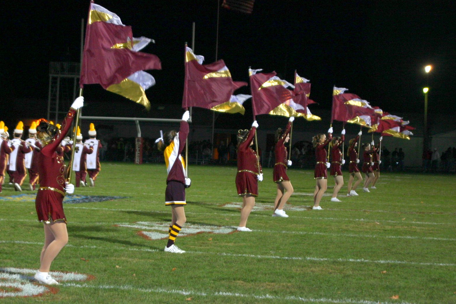 The South Range flagline shows off their school colors.