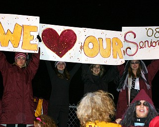 "It was Senior Night at South Range High and some of the fans show
their support."
