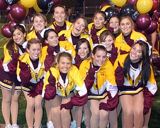 "South Range Cheerleaders say "We're #1" in Region 17 before the 1st
playoff game against Kirtland.