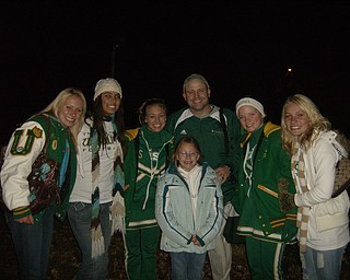 Kelsey Price, Kristine Carusone, Ashley Williams, Emma Reardon, Kayla Spear, and Jeanetta Lesko take a quick pose around Coach Dan Reardon after our shutout. This is what a happy coach looks like!