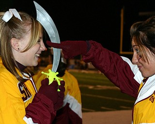 "Rachel Kelly and Christina Oddo getting ready for the start of the game??"