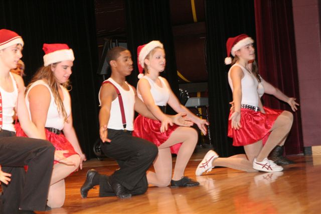 These are photos from Liberty High School's holiday concert, full choir and show choir.