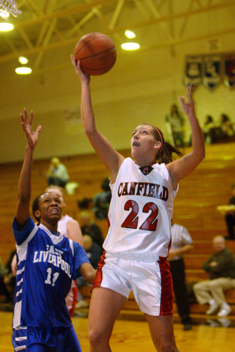 Canfield's Bryanne Halfhill scores 1,000th point.