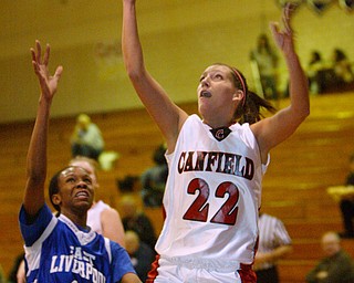 Canfield's Bryanne Halfhill scores 1,000th point.