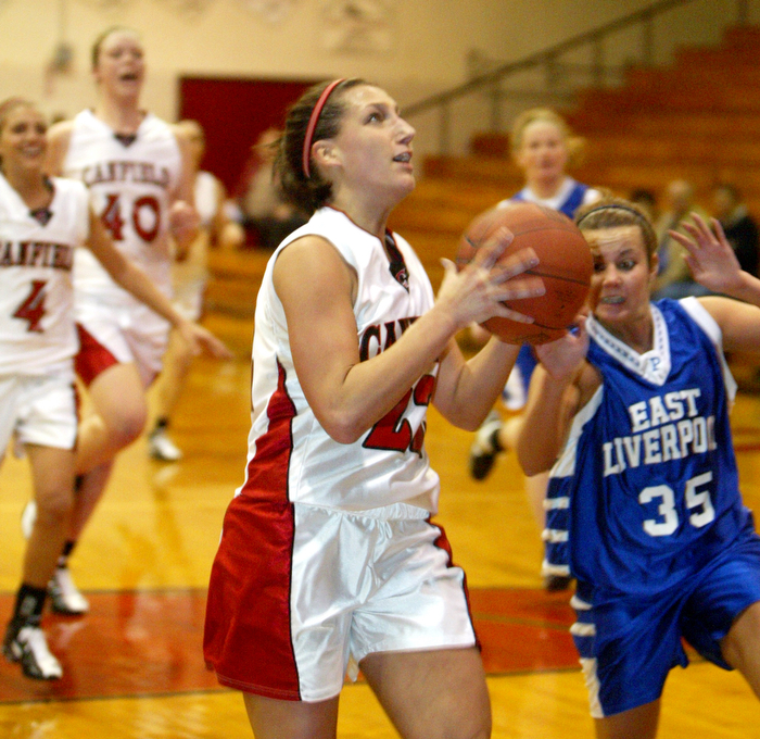 Canfield's Bryanne Halfhill scores 1,000th point.