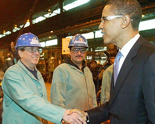 Sen. Barack Obama visits RTI in Niles.