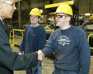 Sen. Barack Obama visits RTI in Niles.