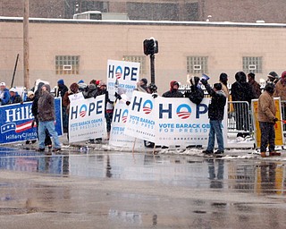 Clinton and Obama supporters 