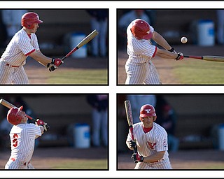 4.2.2008
FOUL OR FAIR?
YSU's Eric Marzec (6) fouls a ball as the Duquesne Dukes met the Penguins Wednesday afternoon at Cene Park in Struthers.