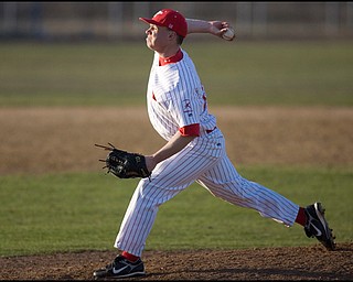 4.2.2008
Youngstown's Eric Marzec (6) pitches during a match up between the Penguins and the Duquesne Dukes Wednesday afternoon at Cene Park in Struthers.