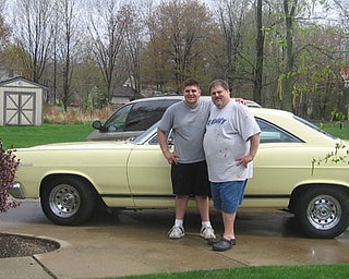 Here are some pics of my husband - Mike Vallas, with out nephew - Matthew Vallas - in front of Mike's 1966 Mercury Cyclone Comet. Matthew spent most of the day washing and waxing the car to take to Boardman's prom. — Mary Vallas