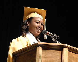 Class president Makia Brown opened with a welcome to graduates and their families.