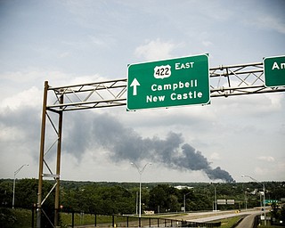 A plume of smoke could be seen from miles away.