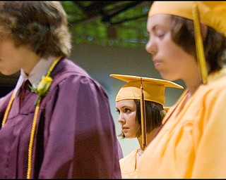 6.7.2008
Amanda Marie Morrissey-Custer stands among the South Range High School Graduating Class of 2008 at South Range High School, during commencement Saturday evening.