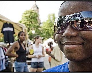 Carlos Davis, 12, got into the act.