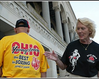 Gary and Ruth Nilsson of Austintown outside Boardwalk Hall in Atlantic City waiting for start of the Pavlik fight Saturday. They came to Atlantic City on a bus trip with a large group of fans from the Mahoning Valley. This was Gary's gift to Ruth for her 60 th birthday which was Thursday.