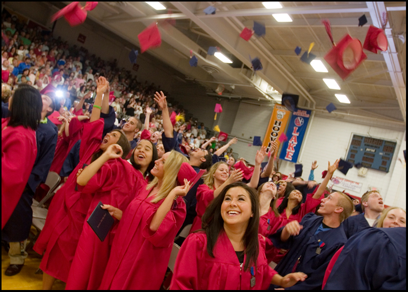 6.15.2008
HATS OFF TO THE CLASS OF 2008
Alexis Allen smiles as she and her fellow classmates throw their caps into the air following Austintown Fitch High School's Commencement Ceremony held Sunday afternoon in the school's gymnasium.
