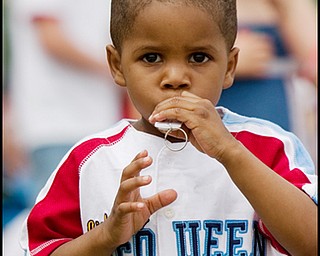 7.4.2008
Darnell Townsend (3), of Austintown, blows a whistle in celebration of the Fourth of July Parade held in Austintown along Raccoon Road.