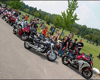 7.6.2008
Motorcyclists at Resurrection Cemetery in Austintown in visiting the grave of Matthew Adam Tynal, who passed away from a motorcycle accident on July 1, 2007.