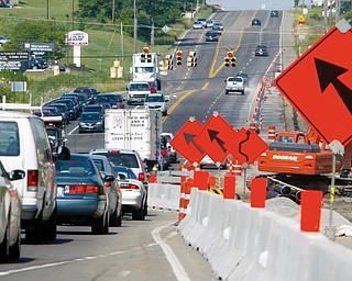 Looking west on 224 at site of bridge replacement construction near Lockwood and Tippecanoe.