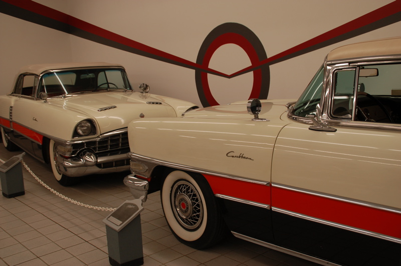 The gift of Stephen Williams: a 1956 hardtop Caribbean and a 1956 convertible Caribbean. The pair were recently bequeathed to the National Packard Museum.
