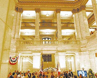 PAYING RESPECTS: Hundreds came out to pay their respects to Hanni in the rotunda of the Mahoning County Courthouse.