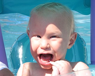 Lisa Denmeade sent a photo of her 2-year-old son, Cody Adam Denmeade, who loves the swimming pool!