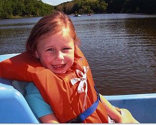 Madelyn Rose Smith, 4, takes her first paddle boat ride. Picture submitted by Alilison Smith of Youngstown.