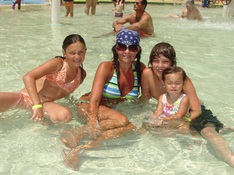 Olivia Russell with Danielle Trafficante (mother of all children in photo), Stefan Russell and Adriana Trafficante at the Nickelodeon Hotel in Orlando, Fl.  Pictures taken by John Trafficante.   