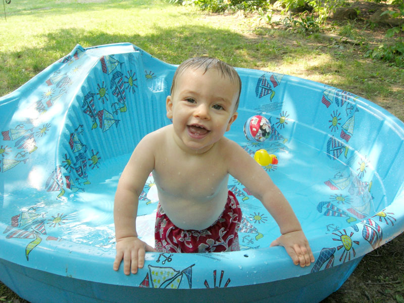 This is Taylor Parry of Greenford. He is 11 months old, and he loves cooling off in his swimming pool. This picture was taken by mom, Rachel.
          