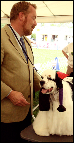 7.31.2008
Per Rismyhr of Hardford, Ct shows off a cocker spaniel named B.J.