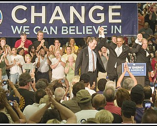 8.5.2008
Sherrod Brown, Barack Obama, and Gov. Ted Strickland at Austintown Fitch High School.