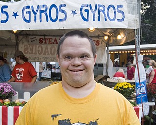 Jared Sandy of Johnson smiles for the camera at the Warren Italian Festival Thursday, August 7, 2008. Daniel C. Britt.