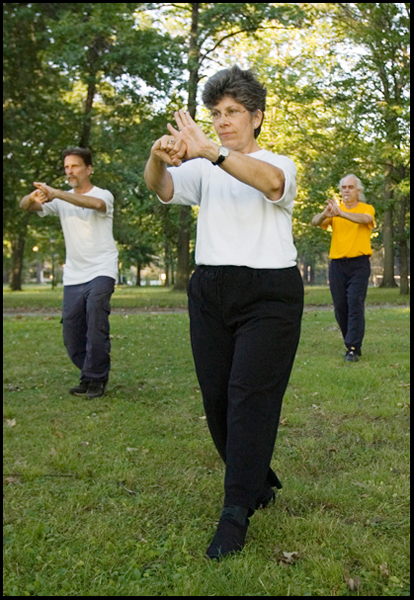 7.31.2008
(Left-Right)
Ed Istnick Jr., Marie Lew, and Ed Hallahan, all residents of the North Side, practice Tai Chi in Wick Park.
