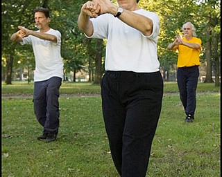 7.31.2008
(Left-Right)
Ed Istnick Jr., Marie Lew, and Ed Hallahan, all residents of the North Side, practice Tai Chi in Wick Park.