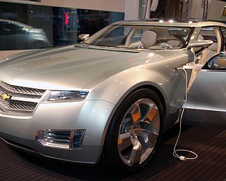 The 2008 Chevrolet Volt Concept at the Cleveland Auto Show.