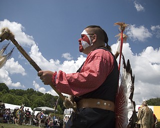 Although he insists that Native Americans cannot control the weather, the crowd was awed by Sadalia resident Brian Derst's cloud control.