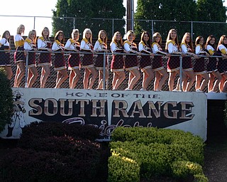 "South Range Cheerleaders are ready to welcome fans into the stadium
on that first Football Friday of the season."
