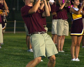 "Senior Luke Yeagley wails on that trumpet during the fabulous South
Range Raider Band halftime show."