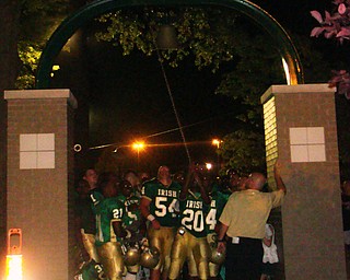 The first ring, by Justin Austin, of Ursuline's new victory bell!