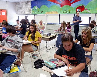 Joe Barickman, teaches Algebra 2 class at Howland High School.